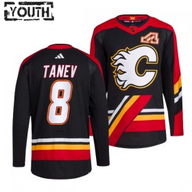 Barn Ishockey Calgary Flames tröja Christopher Tanev 8 Adidas 2022-23 Svart Reverse Retro 2.0 Authentic